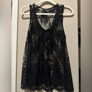 Express Black Lace Top- Wednesday Addams vibes!!